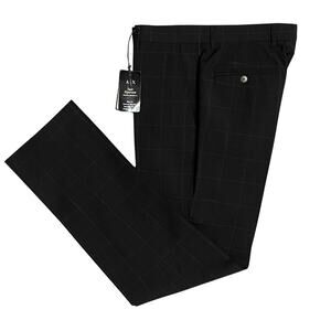 Armani Exchange Pants Men's 32x31 Slim Fit Suit Pant Wool Black Window Pane NEW